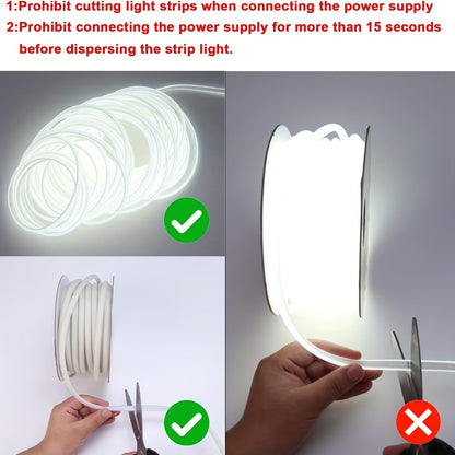 COB LED Strip Lights 10M 33ft 110V Connectable High Brightness Flexible Rope Light – No Dark Spots Indoor Outdoor Ceiling Kitchen Cabinet Closet Landscape Decor White Warm White