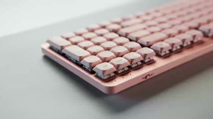 LeadsaiL FA98 Low Profile Wireless Mechanical Keyboard and Mouse Combo – 2.4GHz 98-Key 96% Slim Red Switch Silent Mouse, Ergonomic Design for Windows & Mac | Aesthetic Colors Purple, Silver & Pink