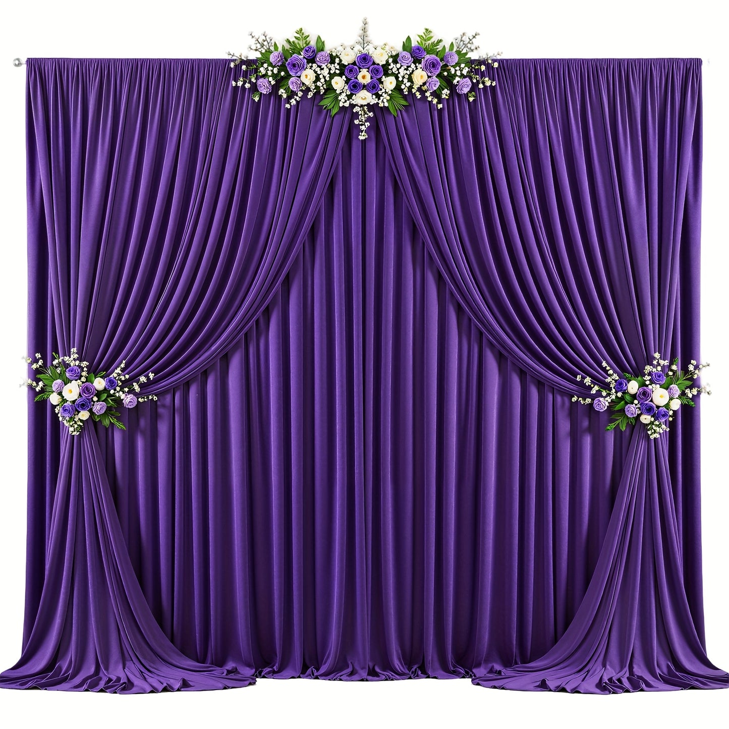 4-Pack 5x10ft Elegant Spandex Photography Backdrop | Wear-Resistant, Wrinkle-Free, Soft & Opaque Party Decoration Banners for Weddings, Birthdays, Stages, Exhibitions & Events
