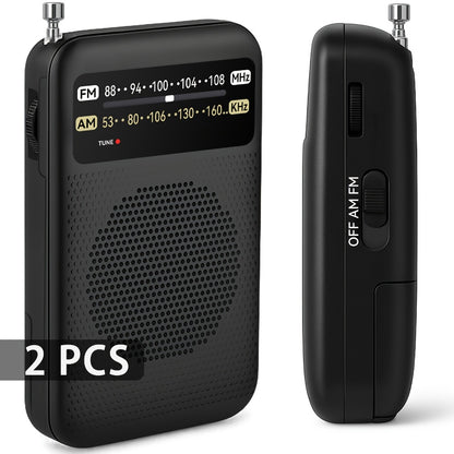 Qoosea Portable AM FM Radio with Long-Distance Reception, Handheld Transistor Radio with Crystal Clear Speaker, Battery Operated 2AA – Compact Emergency Radio for Outdoor, Camping, Travel, Home & Disaster Preparedness