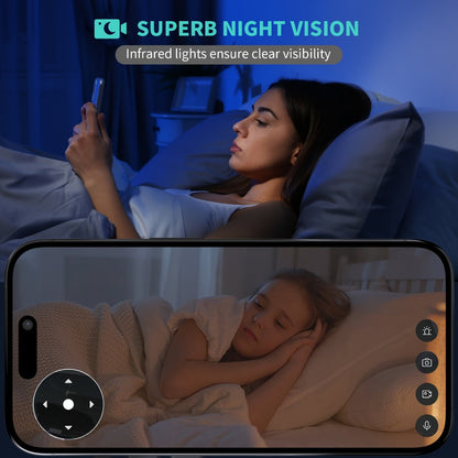 2K 4MP Indoor Security Camera 360° Full View, Dual Band 5G/2.4G WiFi, AI Motion Detection, Night Vision, Two-Way Audio, App Monitoring – Home & Office Surveillance