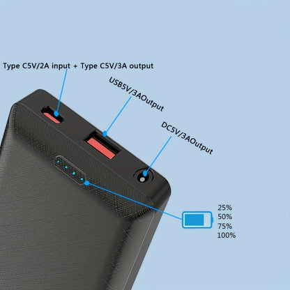 DC5V 3A Stable Output Power Bank 10000mAh Rechargeable Battery Pack for Heated Vest Jacket Scarf Gloves Heated Clothing Electric Heating Equipment Portable USB-C Charger