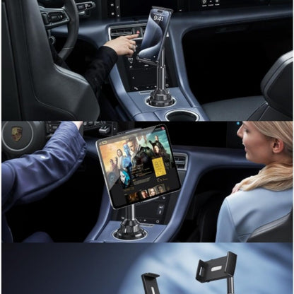 Car Headrest Tablet Holder Adjustable Clamp Mount for iPad iPhone Android Tablets 4.3-11 Inch Universal Backseat Tablet Stand 10.57 Inch Height Adjustable Arm Road Trip Travel Companion Black