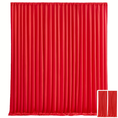 10x10Ft Polyester Photography Backdrop 2-Pack – Photo Booth Background Curtain for Party, Birthday, Wedding, Holiday, Stage & Exhibition Decoration, Wrinkle-Free, Machine Washable, Easy Pole Install