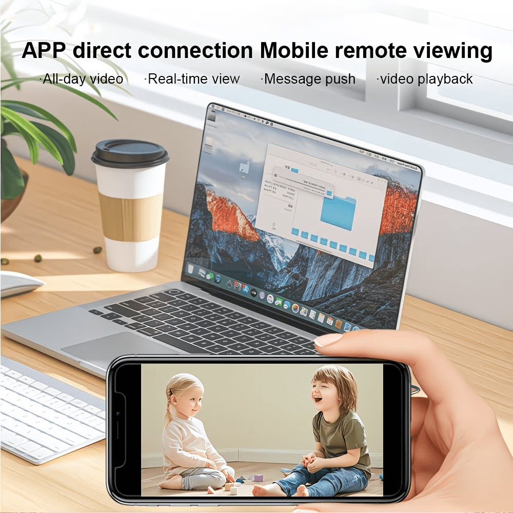 Mini Security Camera 1024P 3-Pack, No WiFi Needed Built-In AP Hotspot, Motion Detection, Real-Time Viewing, 2.4G Flexible Lens, Portable Plug-In Indoor Camera for Classroom Office Lecture Home Security