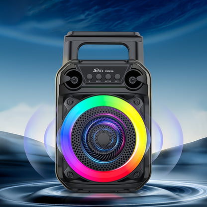 Portable Wireless Karaoke Speaker with Microphone & Bass Boost, TWS Stereo Sound, TF/SD Card Player, Type-C Charging, PA System for Outdoor Street Karaoke Parties Singing Computer DVD