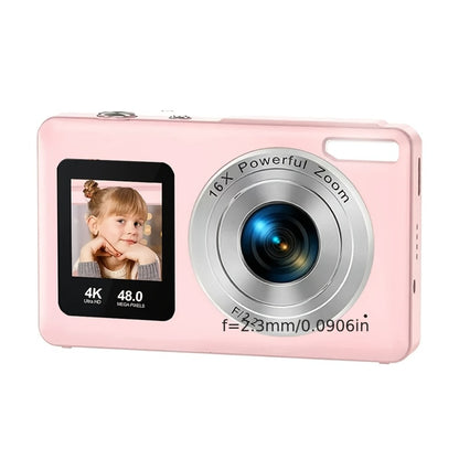 4K Dual Screen Digital Camera 18X Zoom Vlogging Camera with Anti-Shake 64GB Card & 2 Batteries – Selfie Point and Shoot Camera Gift for Friends Family