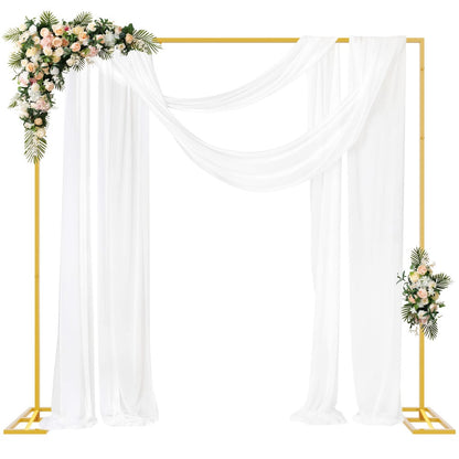 Balloon Arch Stand 8FT Round & Square Background Frame Reusable Event Decoration for Wedding Birthday Valentine's Day Party Christmas Garden Backdrop Photo Booth Decor