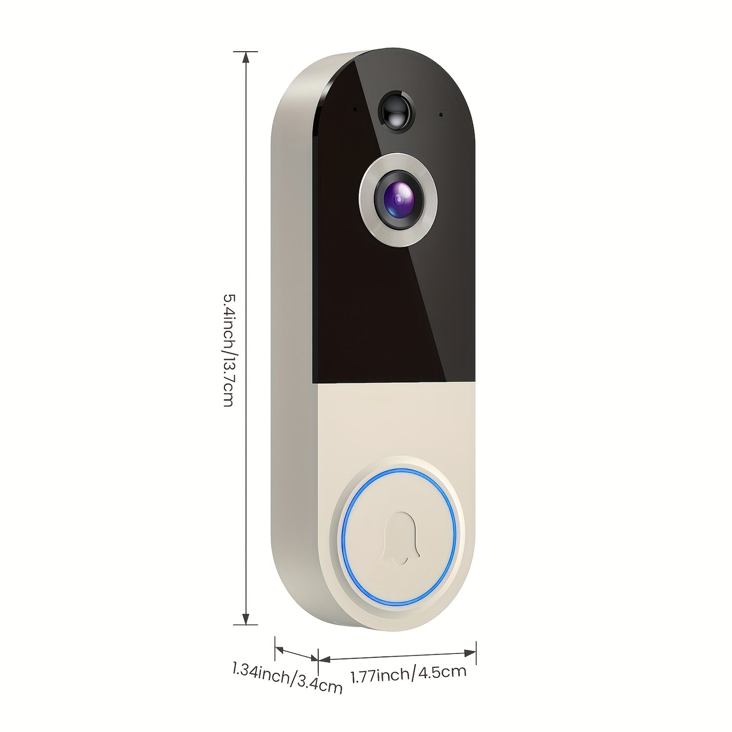 2K WiFi Doorbell Camera Wireless Smart Doorbell with AI Snapshot, Night Vision, Two-Way Intercom, Photo & Video Recording, Local Storage, Rechargeable Battery, Motion Detection, Black Linen