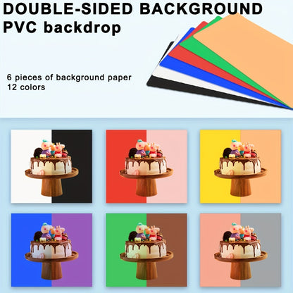 LED Photo Studio Light Box Folding Photography Shooting Tent with 12 Color Backdrops, Portable Product Photography Lightbox for Jewelry Cosmetics Figures, 16x16 & 12x12 Inch