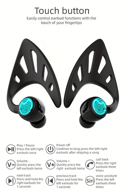 Anime TWS Wireless Earbuds Bluetooth Couple Matching Headphones HD Sound Touch Control Compatible iOS Android Valentine's Day Birthday Holiday Gift Black Green White