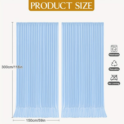 2-Pack 10x10ft Spandex Photography Backdrop Curtains - Wrinkle-Resistant Polyester Background Cloth with Pole Pockets for Weddings, Birthdays, Banquets & Photo Studio Events