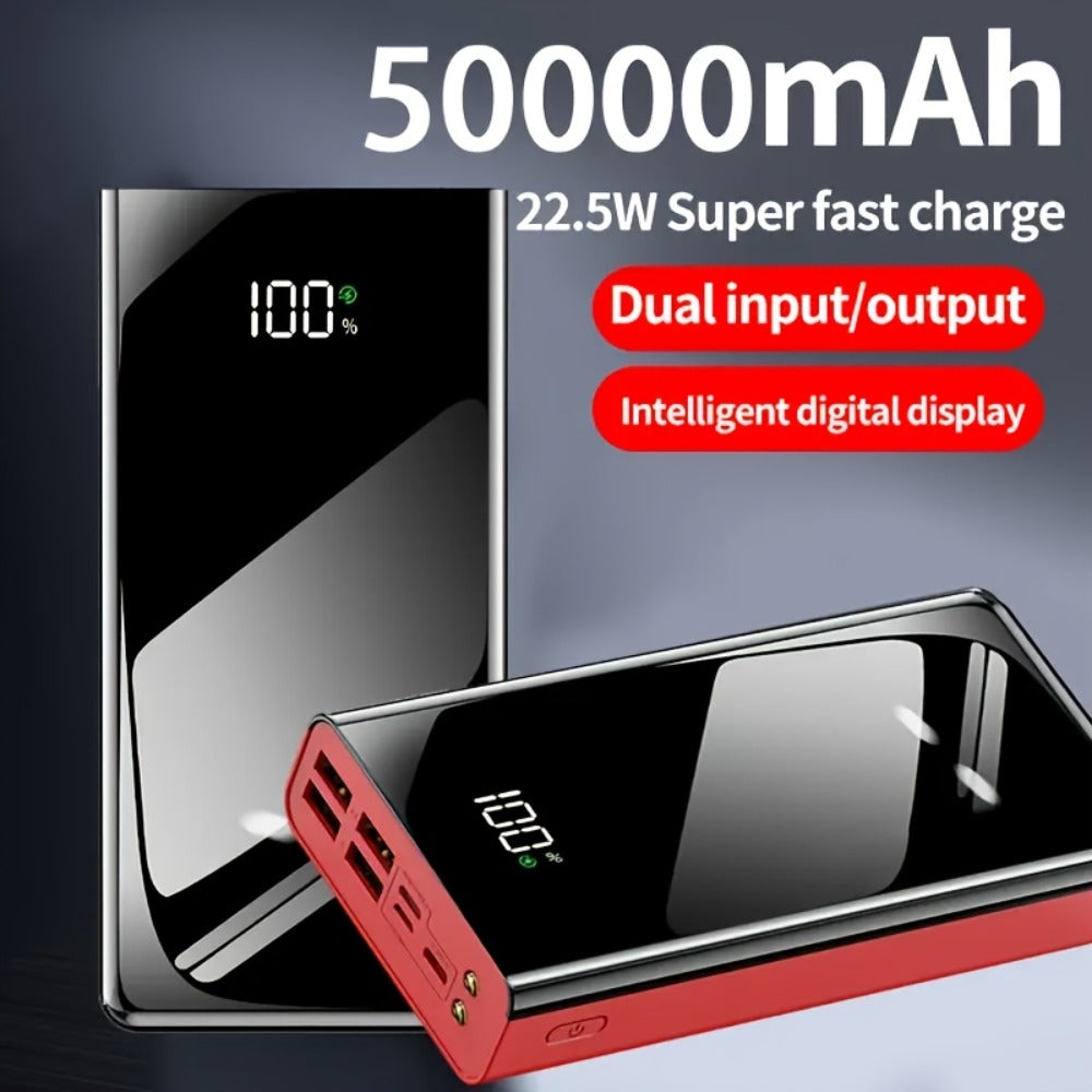 100000mAh Power Bank 22.5W Fast Charging Portable Charger with LED Display & Flashlight – High Capacity 30000mAh Battery Pack for iPhone Android Samsung Tablet Camping Outdoor Travel Emergency