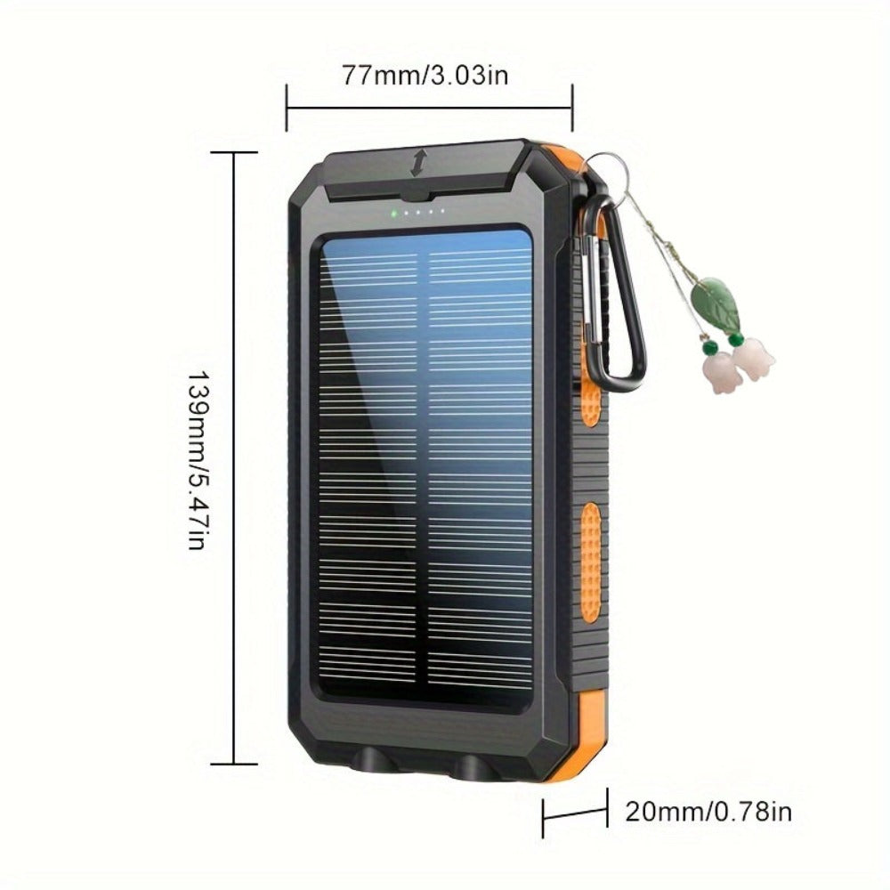 Solar Power Bank 50000mAh with Dual LED Flashlight SOS Mode & Compass – Portable Solar Charger Dual USB for Camping Hiking Travel Emergency Outdoor Survival for iPhone Samsung Android All Cell Phones