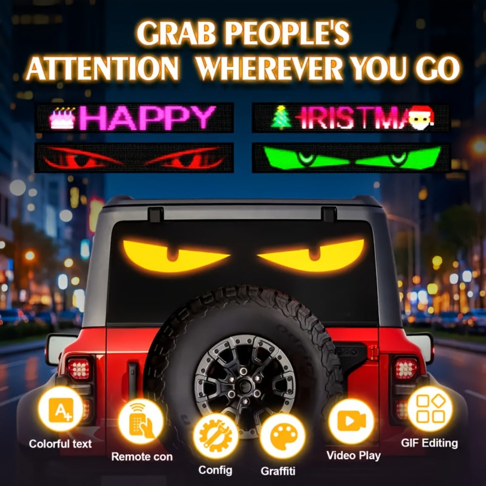 Programmable RGB LED Pixel Display Panel App Controlled – Music Sync DIY Text Animations Flexible Ultra-Thin Screen for Game Room Home Theater Car Dashboard Store Window Decor – 16x32 16x96 20x64