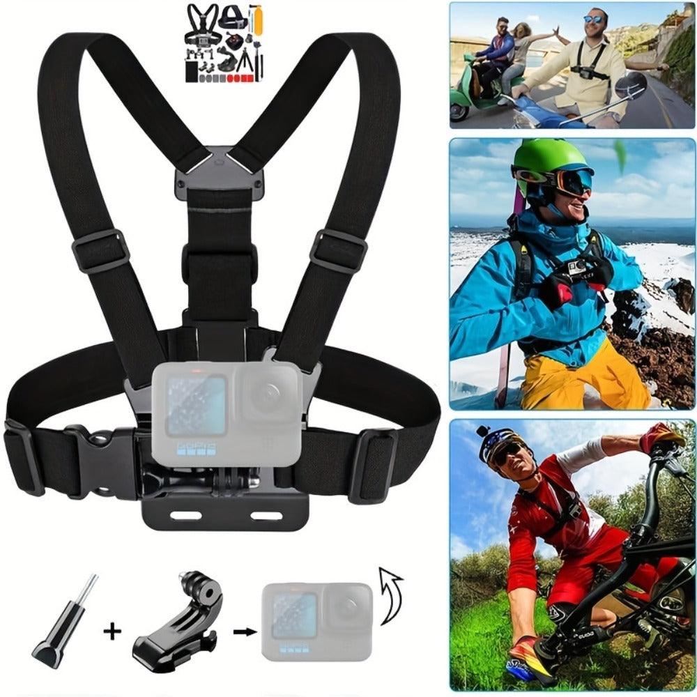 21-in-1 Action Camera Accessory Kit for GoPro Hero 12 11 10 9 8 7 6 5 4, Session, Fusion, Insta360, DJI, SJCAM, AKASO & More | Complete Mounting & Accessories Bundle