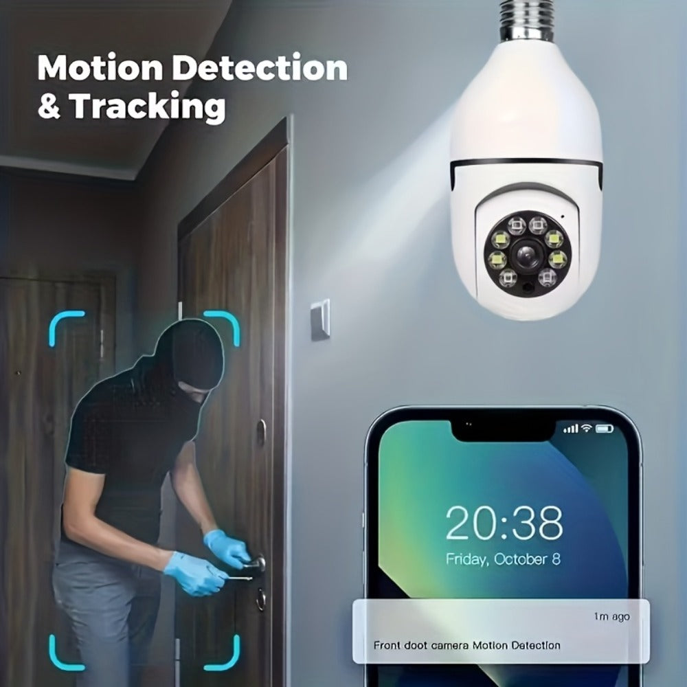 Light Bulb Security Camera 4MP 360° Panoramic 2-Pack, Dual-Band 5GHz/2.4GHz WiFi, Night Vision, Two-Way Audio, App Control – Indoor Home Garage Nanny Pet Cam