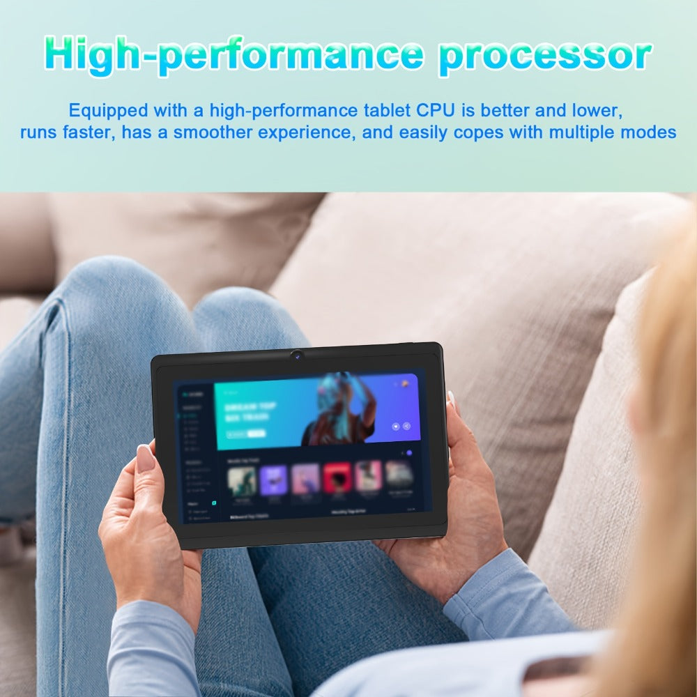 PEICHENG Android 14 Tablet 7 Inch for Reading & Learning – A133 Quad-Core, 4GB RAM, 32GB ROM, HD IPS Screen, 3000mAh Battery, Dual Camera, 2.4G WiFi, USB-C, Lightweight Portable Tablet for Kids & Seniors