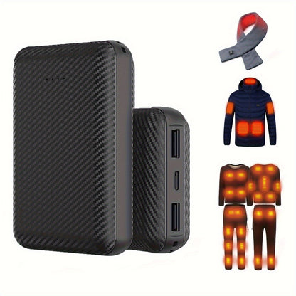 20000mAh Heated Vest Power Bank 5V 3A – Battery Pack for Heated Jacket, Scarf, Socks & Gloves, USB-C Input, Li-Polymer, Winter Heated Clothing Power Supply for Skiing, Hunting & Outdoor Work