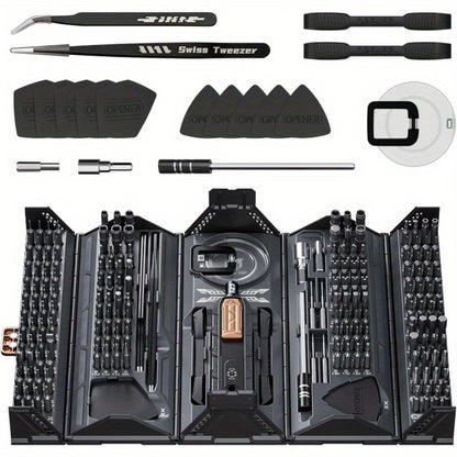 180-in-1 Precision Screwdriver Set – Magnetic Professional Repair Kit for Laptop, Phone, Camera, Tablet, Game Console & Glasses, Angular Container Case Design