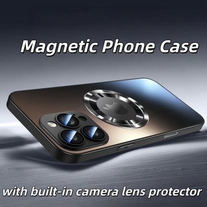 Frosted Glass MagSafe iPhone Case Ultra-Thin with Built-In Lens Film Anti-Drop Skin-Sensitive Protective Cover for iPhone 17 Pro Max 16 Pro 16 Plus 15 Pro Max 14 Pro – Slim Magnetic Wireless Charging