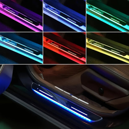LED Door Threshold Welcome Light 4 Pack Wireless - Auto Motion Sensor, 7 Preset Colors, No Wiring, Car Door Sill Pedal Light, Home Entry & Hallway Lighting, Birthday Housewarming Gift for Men & Women