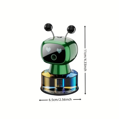 Robot Car Air Freshener Auto Spray – AI Dynamic Expression, 4 Fragrance Gears, Car Start/Stop Trigger, 5 Scents, Cool Vent Clip Car Decoration Gift for Men & Women