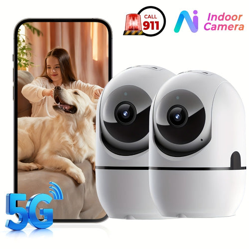 4MP Indoor Security Camera 360° Rotatable with Human Tracking, Motion Detection, Dual-Channel WiFi 2.4G & 5G, Color Night Vision, Two-Way Audio & App Control – Home Surveillance Camera