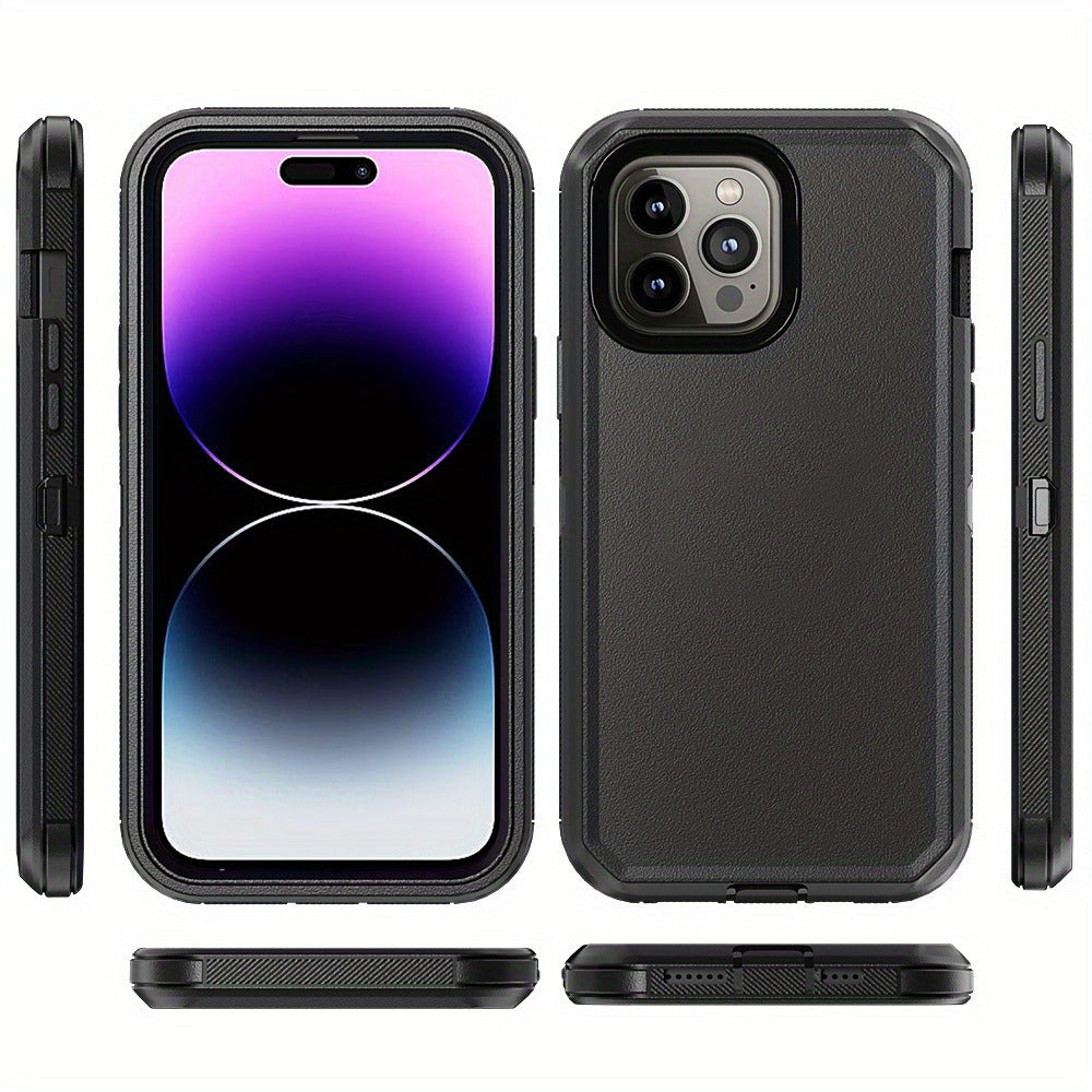 Rugged iPhone 14 Belt Clip Holster Case with Rotating Clip Heavy Duty TPU PC Dual Layer Shockproof Drop Protection Wireless Charging for iPhone 14 Pro Max 14 Plus 14 Pro 14 – 3 Colors Men Outdoor