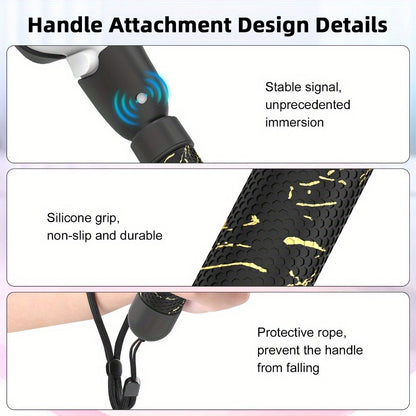 Meta Quest 3S Controller Handle Extension Grips – 3-in-1 VR Handle Attachments for Beat Saber, Golf+, Tennis & More, Anti-Slip ABS Grip with Safety Wire, Compatible with Meta Quest 3S & Quest 3