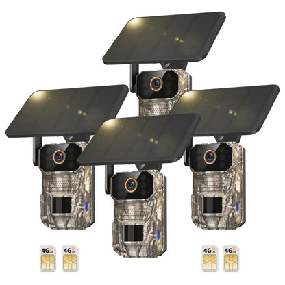 Solar Cellular Trail Camera 1920P No WiFi – 4G LTE Wildlife & Property Monitoring, PIR Motion Sensor, Infrared Night Vision, Two-Way Voice, IP65 Waterproof, Remote Access & 2-Year Replacement Warranty