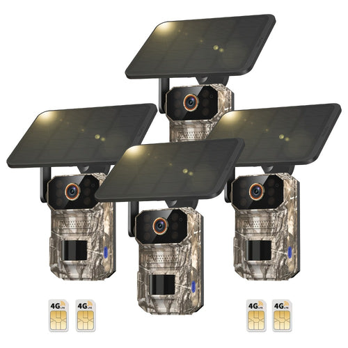 Solar Cellular Trail Camera 1920P No WiFi – 4G LTE Wildlife & Property Monitoring, PIR Motion Sensor, Infrared Night Vision, Two-Way Voice, IP65 Waterproof, Remote Access & 2-Year Replacement Warranty