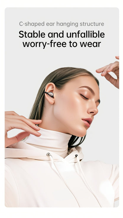 40H Open Ear Clip Earbuds OWS 6.0 TWS Sport Wireless Headphones Noise Cancelling Mic Transparent Case Lanyard Glasses Wearers Small Ears Gym Fitness Workout Orange Black Purple Grey