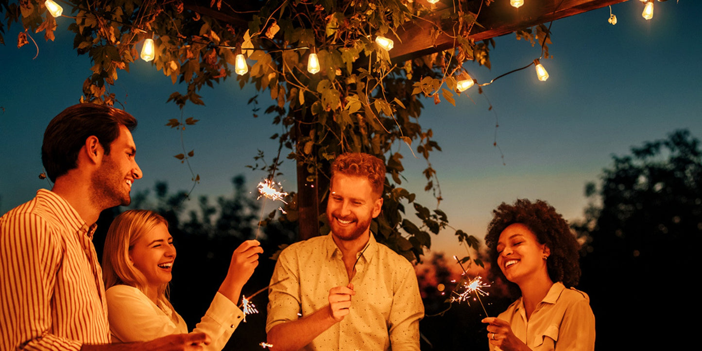 Patio String Lights 100FT ST38 Edison Bulbs Shatterproof – 2700K Warm White Dimmable Connectable Outdoor Hanging Lights with Hooks for Patio Garden Wedding Bistro Party Christmas Decor