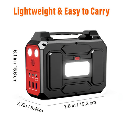 300W Portable Power Station Solar Generator with AC Outlet, DC & USB Outputs, LED Flashlight, Built-in Cooling Vents – 256Wh Lithium-Ion Battery for Camping, RV, Emergency Home Backup, Outdoor Adventures