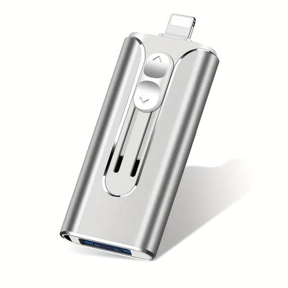 OTG USB 3.0 Flash Drive 4-in-1 for iPhone iPad Android Mac PC – Lightning Type-C Micro USB Connector Thumb Drive 64GB 128GB 256GB Memory Stick Photo Backup Storage
