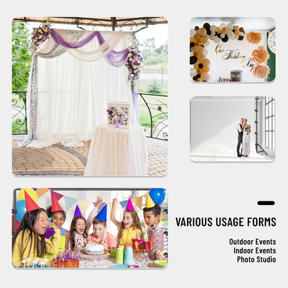 10x10Ft Heavy-Duty Backdrop Stand Kit with 2 Adjustable Support Stands 4 Crossbars 4 Clamps for Photography Video Studio Party Decoration Wedding Event Background Support System
