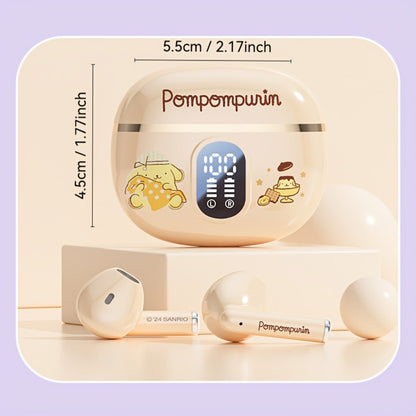 Kuromi Pompompurin Open-Fit Wireless Earbuds 360° Environmental Awareness LED Digital Charging Case Touch Control All-Day Comfort Sports Casual Authorized Sanrio Character Gift