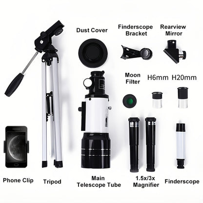 Astronomical Telescope 150x Magnification 70mm Aperture with Tripod Phone Adapter for Moon Star Night Sky Viewing Outdoor Nature Observation Portable Educational STEM Gift for Kids Adults Space Science