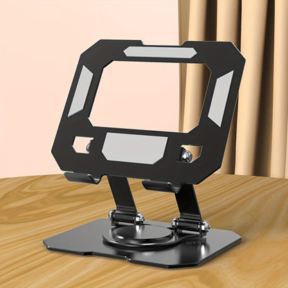 Adjustable Metal Tablet Stand, Rotating Folding Desktop Holder for iPad & Phone, Sturdy Iron Ergonomic Design, Perfect for Digital Art, Note-Taking & Video Calls – Black