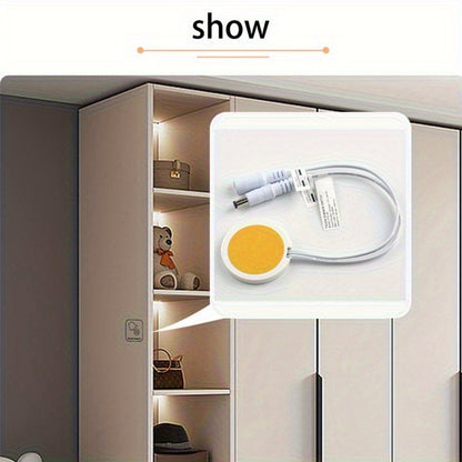 Hidden Touch Sensor LED Dimmer Switch DC 5-24V – Capacitive Touch Dimming Switch for LED Light Strip, 5A 48mm No-Drill Adhesive Mount, Works Through Wood Glass Plastic, Black & White