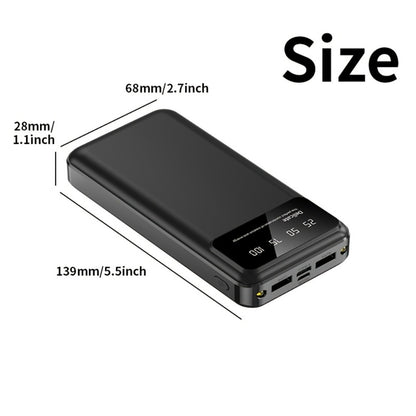 65000mAh Portable Power Bank with LED Display USB Charger for iPhone 17 16 15 14 13 12 11 XS Android Phones Tablets – High Capacity Emergency Backup Battery Pack for Travel Outdoor Camping