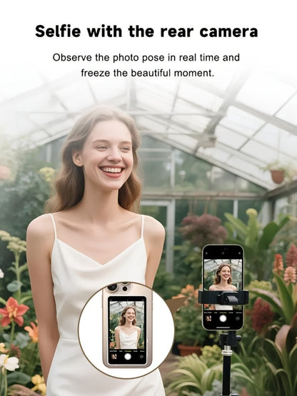 Magnetic Selfie Monitor Screen for Vlogging & Live Streaming – Rear-Facing Main Camera Display for iPhone & Android, High-Resolution Selfie Screen for TikTok, YouTube & Instagram Content Creation