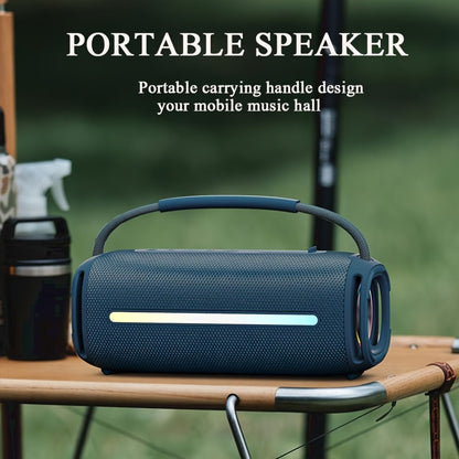 50W Bluetooth Speaker IPX6 Waterproof with LED Lights, Portable Wireless Speaker Rich Bass FM Radio USB TF Card Playback, Loud Outdoor Speaker for Parties Camping Beach Home