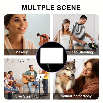 ZOMEI 10in LED Square Light Kit with 43.3in Tripod Stand & Phone Holder - Dimmable 3000K-6000K Studio Photography Lighting for Video Recording, YouTube, TikTok & Game Streaming