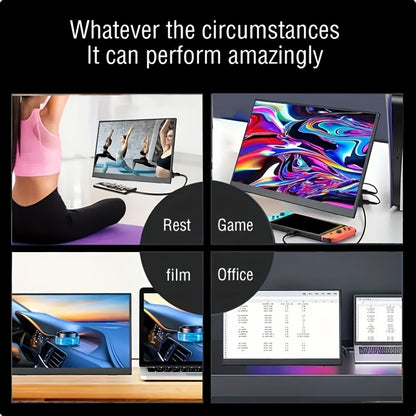 15.6 Inch Portable Monitor 1080P Touchscreen USB-C, 100% sRGB 72% NTSC IPS Travel External Second Screen for Laptop PC iPhone Android, Gaming Monitor with HDMI USB-C