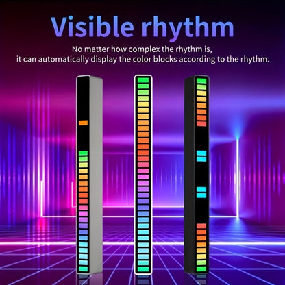 Sound Activated RGB Ambient Light Bars 2/4 Pack – Music Rhythm Sync USB Plug & Play, Color Changing Atmosphere Lights for Gaming Room, Car Interior, Streaming Studio, TikTok & Desk Setup