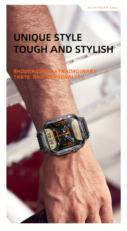 Waterproof Smartwatch with 100+ Sport Modes & LED Flashlight – 2.02" TFT Screen Wireless Calling Sleep Tracker Fitness Activity Tracker Heart Rate Compatible with iPhone Android Gift for Men Women