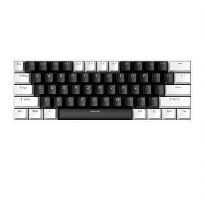 Blue Switch RGB Mechanical Keyboard 60% Layout – 61 Keys Ultra-Compact Wired Tenkeyless Design for PC, Laptop & Mac | Clicky Tactile Gaming & Typing Keyboard | Black & White Color Options
