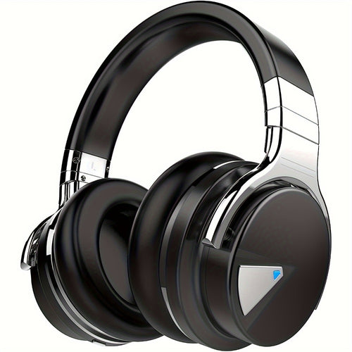 Active Noise Cancelling Over-Ear Headphones MIGHTY ROCK, Wireless Bluetooth 5.2 with 45mm Drivers Deep Bass, 30H Playtime Built-in Mic, Foldable Protein Earpads Headset for Travel Work Study Flight
